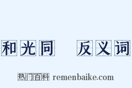 和光同塵反义词是什么意思的图片